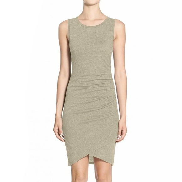 Leith Ruched Cross Front Bodycon Dress - Picture 1 of 5